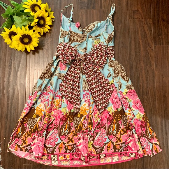 🎉HP🎉 Fire Los Angeles Floral Sundress with Bow - Picture 4 of 6